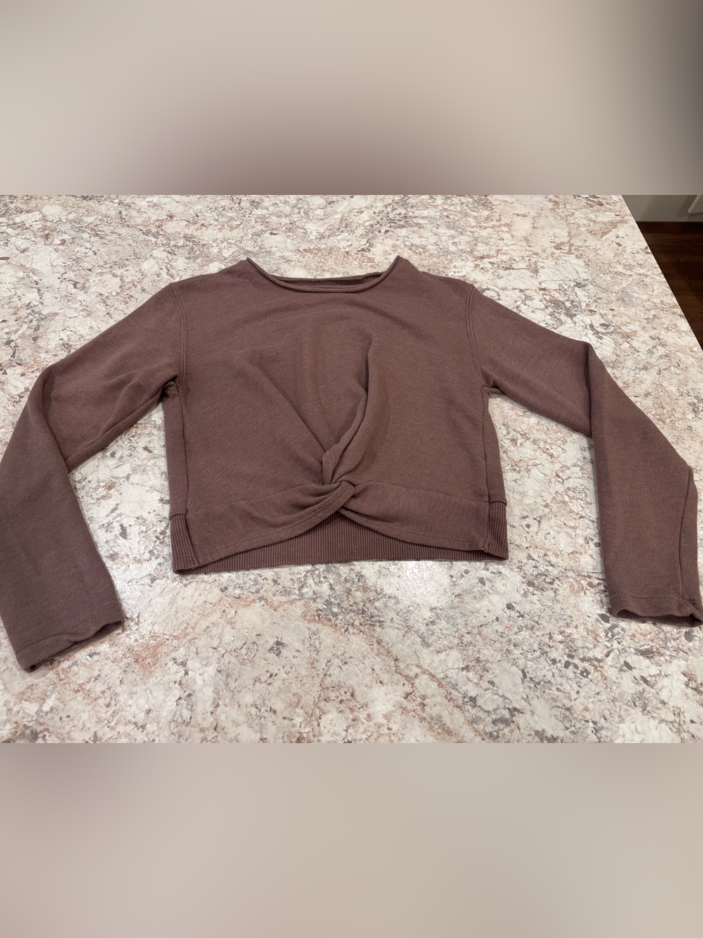aerie Brown Knot-Front Sweatshirt